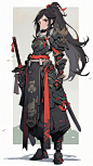 AI法师剑客角色设定图集 赛博朋克人物服装设计 游戏原画概念参考-淘宝网