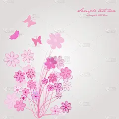 春天的作文与粉色的花和蝴蝶