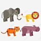 卡通动物高清素材 卡通动物 大象 河马 狮子 老虎 野生动物 元素 免抠png 设计图片 免费下载 页面网页 平面电商 创意素材