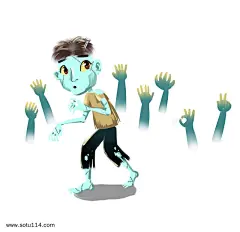 鬼怪灵异主题卡通插画图片png免抠元素卡通手绘背景装饰免扣图片