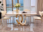 轻奢奶油风岩板餐桌高端设计款现代简约家用饭桌椅长方形-tmall.com天猫