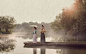 中式汉服齐胸襦裙婚纱摄影 创意中国风汉服婚纱照 