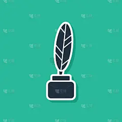 油墨缸,分离着色,羽毛,绿色,蓝色,计算机图标,传统,浪漫,信函,古董