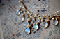 【法式蕾丝】10mm月光石淡水珍珠14k包金项链锁骨链天然强蓝光-淘宝网