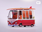 Volkswagen T1 app icon game art game design vehicle surfing board volkswagen t1 illustration bus car artua
