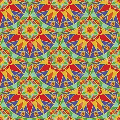 矢量无缝花曼陀罗图案