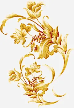 金色花纹花边花朵树叶免抠素材_新图网 https://ixintu.com 树叶 花朵 花纹 花边 金色