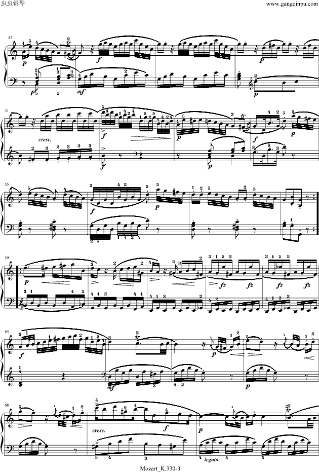 莫扎特-C大调第十钢琴奏鸣曲-钢琴谱(钢...