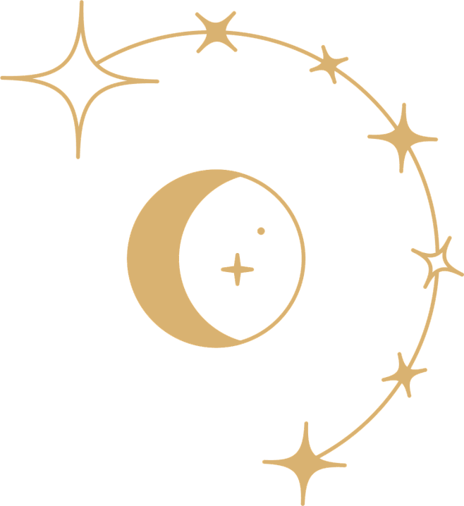 神秘金箔几何星系太阳月亮星星天体星坐免抠...