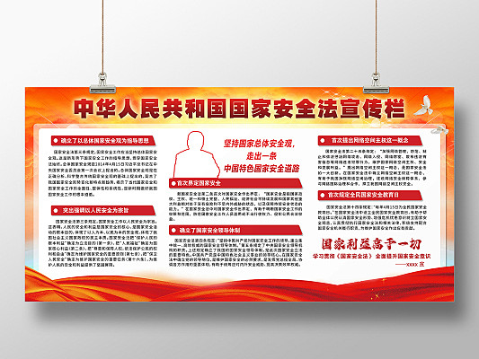 红色简约中国全民国家安全教育日宣传栏