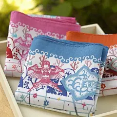 剪纸插画艺术设计 北京旅游地图手帕 丝棉全棉亲肤 节能环保时尚-淘宝网