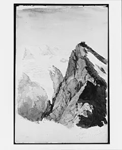 john singer sargent-Mont Blanc from Brevent (from Switzerland 1869 Sketchbook)