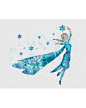 Princess Elsa Frozen Watercolor Art - VividEditions: 