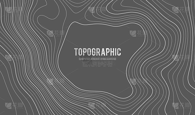 灰色轮廓矢量地形。地理山地地形矢量图。地...
