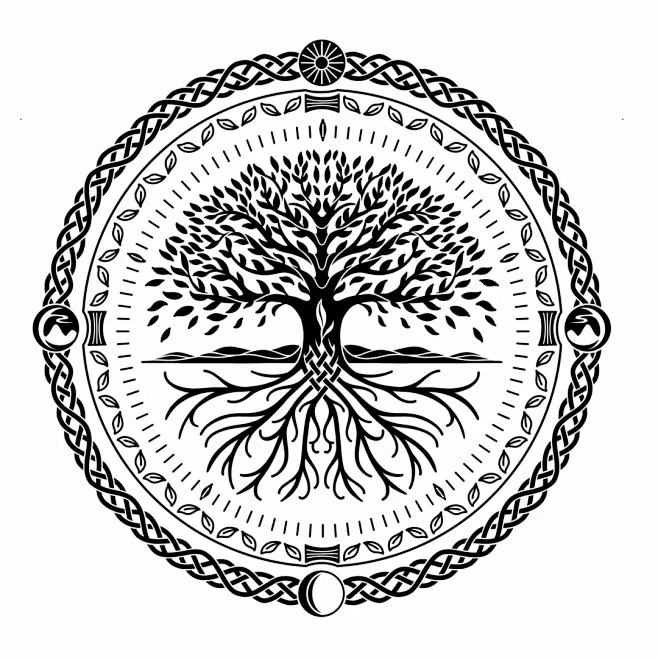 古茶树 图形标识logo 插画手绘