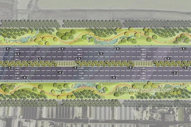 人文科技大道景观提升改造-城市道路景观绿...