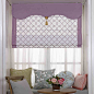 现代美式中式风格客厅升降窗帘定制罗马帘成品 紫色如意刺绣-tmall.com天猫