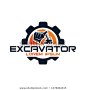 Excavator Vector Logo Template. Excavator logo. Excavator isolated. Digger, construction, backhoe, construction business icon. Construction equipment design elements.