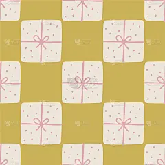 无缝矢量礼盒图案。庆祝活动的背景。用于设计、织物、纺织品等的时尚图案。