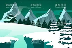 冬天背景  - 源文件下载【酷图网】冬天背景,冬日背景,冬日风景,下雪,雪地,寒冷,冬天壁纸,景色,自然季节,冬季,插图,冰天雪地,手绘,卡通,风景地形,