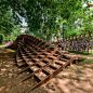 NUDES fabricates the 'bookworm' pavilion to foster a love of reading in india designboom