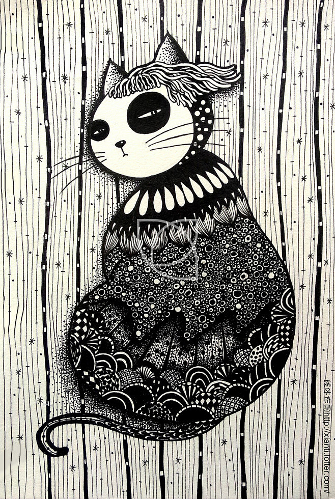 暗黑系装饰插画#暗黑系列##线体装饰插画...
