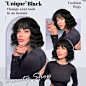 Amazon.com : ENTRANCED STYLES Short Curly Wavy Bob Wigs for Women Black Wig with Bangs Synthetic Heat Resistant Fiber Wig : Beauty & Personal Care