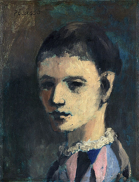 毕加索的肖像油画作品欣赏《丑角肖像画》