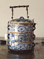 Chinese Antique Porcelain Food Set2 Qing Dynasty China White & Blue(中国的清朝陶瓷白和蓝色)