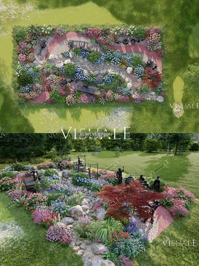 口袋公园|旱溪主题花境景观·效果展示
