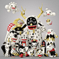 Pets and Monsters (Gold-White-Black+Red version) by Teodoru Badiu on Behance ♥༺❤༻♥