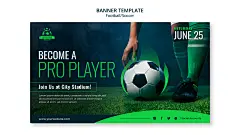 绿色足球体育竞技私人教练运动健康宣传PSD海报模板素材