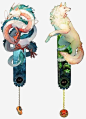 中国龙和白狼_新图网 https://www.ixintu.com 龙 动物 手绘小狼 创意龙王 卡通白狼