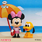 迪士尼 米老鼠 夏日海滩系列 3.5英寸公仔玩偶摆件 Q版米妮 保路-tmall.com天猫
