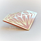 Diamond Card Template stencil Wedding invitation by EasyCutPrintPD