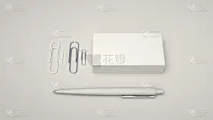 水笔,名片,回形针,商务,空的,模板,背景,三维图形,绘画插图,办公室