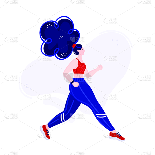 健身房,小册子,绘画插图,女孩,慢跑,健...
