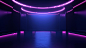 Stage shows empty dark blue purple pink background Illustration photo科技感 背景 元素