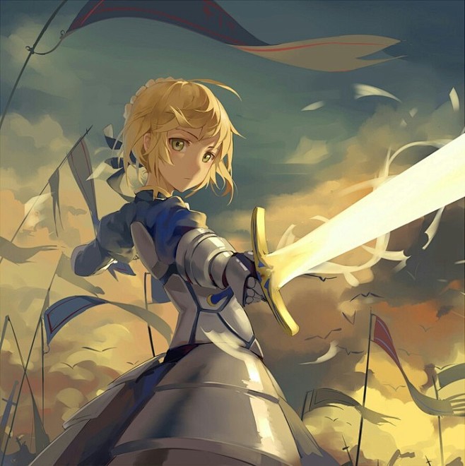 【新堂彩】吾王 saber 女头 金发碧...