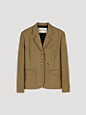 SINGLE BREASTED VIRGIN WOOL COTTON JACKET (KHAKI)