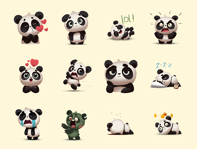 Panda Stickers : Mee...