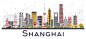 城市天际线,彩色图片,上海,建筑外部,旅途,商务,云,鸟类,建筑
