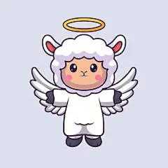 卡通绵羊动物插画矢量图设计素材