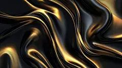 点击来源直接获取大图文件 |3D抽象壁纸。三维暗黑金色与黑色背景。金色壁纸。黑色与金色背景