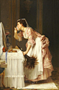 法国画家约瑟夫·卡罗绘人物油画作品
