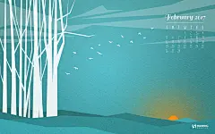 2017年2月份月历壁纸47909_月历壁纸_卡通插画类_图库壁纸_68Design