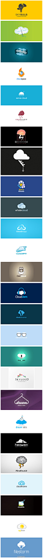 【灵感！25个富有想象力的云Logo设计】 现在这么多云服务，如果接下来有计划为您的“云项目”设计一个logo，那么这里会是不错的参考，希望你可以汲取到灵感！