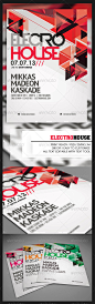 Electro House Flyer - Clubs & Parties Events #采集大赛#