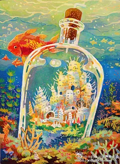 #大师控##作品欣赏#【P站画师】けみ猫 id=864706 幻想世界的美景缔造者，大气蓬勃的构图让人感受到异空的风景。（编辑牛奶系暮夜）