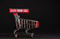 Little toy supermarket cart with sale tablet 